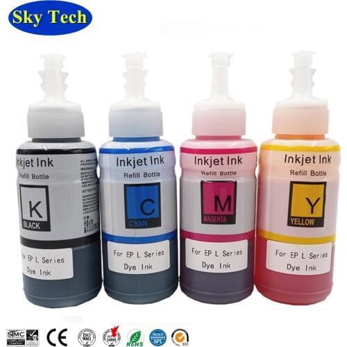 K C M Y 4 color Refill Ink For L100 L101 L110 L200 L201 L210 L300 L303 L350 L355 L550 L555 L551 etc / For Epson L Series printer