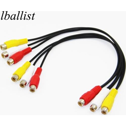 Lballist 3RCA Female to 6RCA Female Audio and Video Splitter Cable