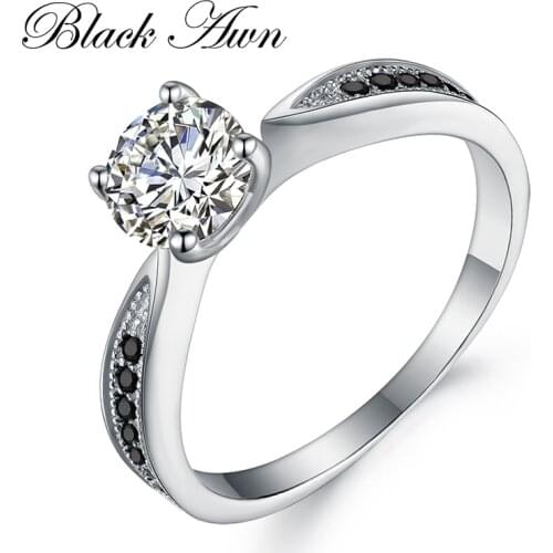 BLACK AWN 2021 New Genuine 100% Sterling 925 Silver Jewelry Square Engagement Rings for Women Gift C361