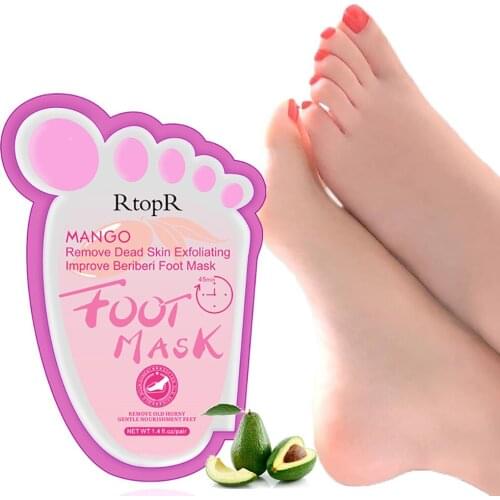 Mango Aloe Foot Mask Remove Dead Skin Foot Peeling Mask for Legs Exfoliating Socks for Pedicure Anti Crack Heel