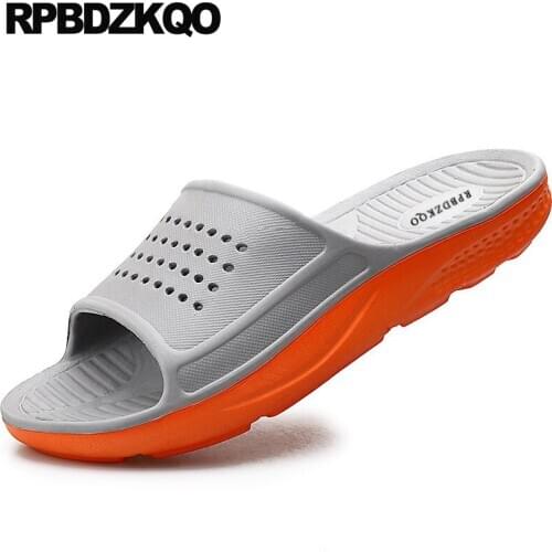 Slip on mens sandals 2019 summer outdoor large size beach open toe casual 45 flat shoes slippers water waterproof fashion slides