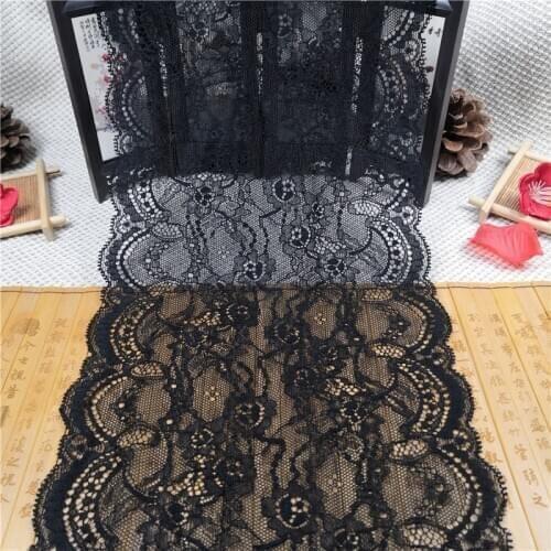 RR1676 19.5CM Soft elastic lace accessories black fabric lace lace dress skirt material by hand