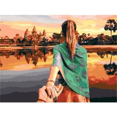 Figure Girl Abstract DIY Cross Stitch Embroidery 11CT Kits Craft Needlework Set Printed Canvas Cotton Thread Home Sell