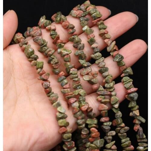 Natural Semi-precious Stone Unshaped Stone Unakite 3x5-4x6mm For DIY Necklace Earrings Accessories Gift Length 40cm