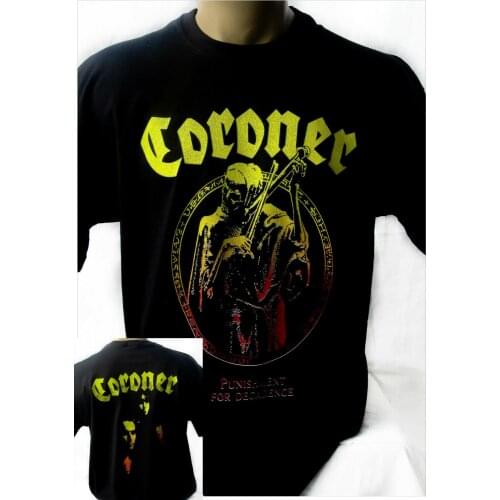 CORONER PUNISHMENT FOR DECADENCE Black New T-shirt Rock T-shirt Rock Band Shirt