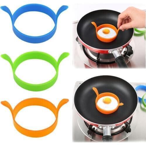 New 2 Pcs Kitchen Round Silicone Egg Fry Oven Pancake Ring Mold Tool Baking Accessories 3 Color Non-stick Frying Mold