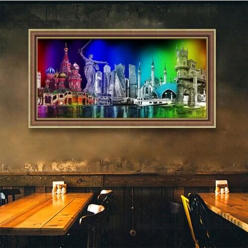 New hot sale AB diamond DIY diamond painting famous Russian attractions diamond embroidery city night mosaic handmade hobby