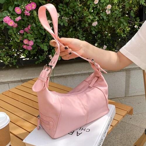 2021 Summer New Solid Color Single Shoulder Bag Ladies Oxford Cloth Simple One Shoulder Underarm Bag Handbag Fashion Handbag