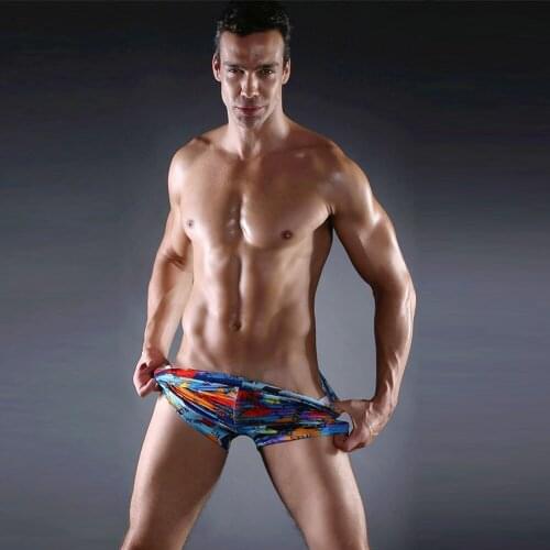 New Men Swim Shorts Racing Swimsuit Man Swimming Pool Trunks Briefs Breathable Surfing Swimwear Boxer Beach Pants Boy Beachwear