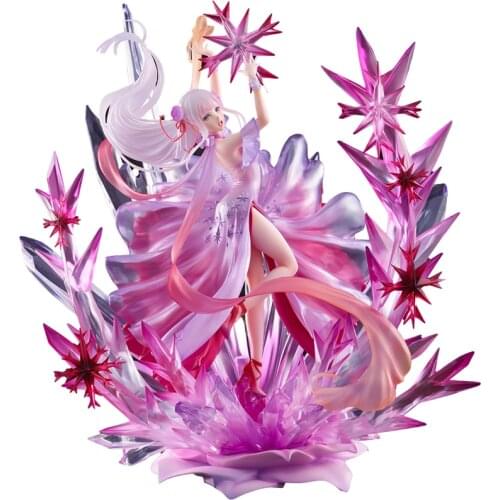 Pre-Sale Re:life In A Different World From Zero Emiliacrystal Dress Pvc Model Cartoon Toy Collectible Model Toy Desktop Ornament