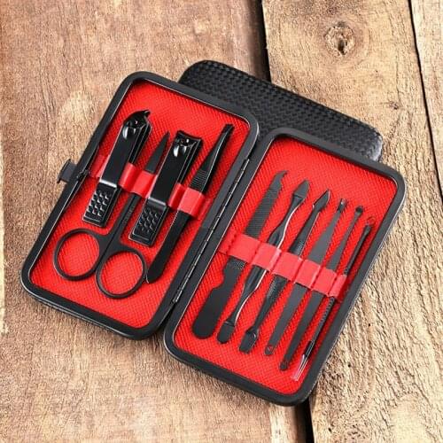 Professional Manicure Set Stainless Steel Nail Clipper Tools with Travel Leather Case for Women and Men Elegant SANA889