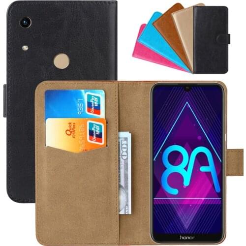 Luxury Wallet Case For Huawei Honor 8A PU Leather Retro Flip Cover Magnetic Fashion Cases Strap