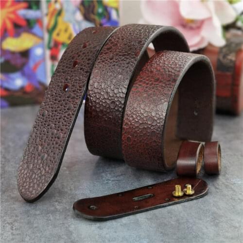 Luxury Vintage Pop Dot Carving Top Thick Leather Men Belt Without Buckle Cinturon Mujer Mens Leather Belts Without Buckles SP13