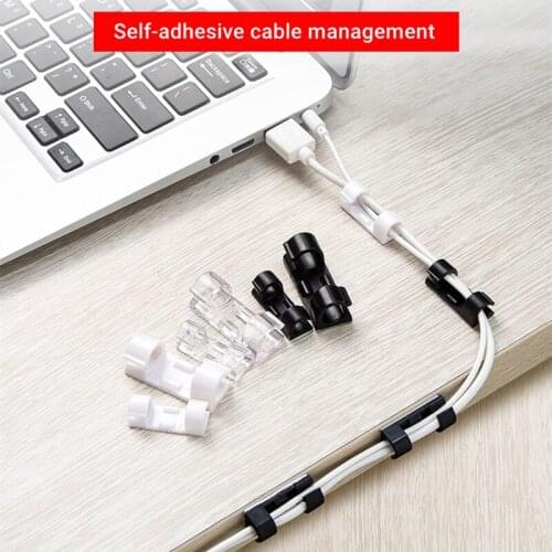 Self Adhesive Cable Clips Finisher Wire Clamp Charging Cable Organizer Living Room Office USB Cable Winder Clip Desk Organizer