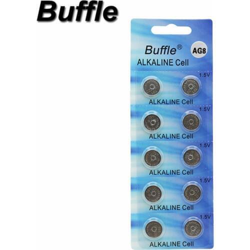 Buffle 10pcs/pack AG8 LR1120 391 SR1120 Button 191 LR55 Cell Coin Alkaline Battery