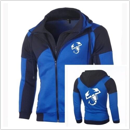 Karl Abarth Logo Sports Wear Sweatshirt Double Zipper Jacket Men Coat Fleece Hoodies Men Cotton Cardigan Jacket Y