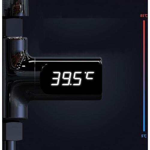 Shower Thermometer LED Digital Shower Thermometer Battery Free Visible Accurate Real Time Water Temperature Monitor