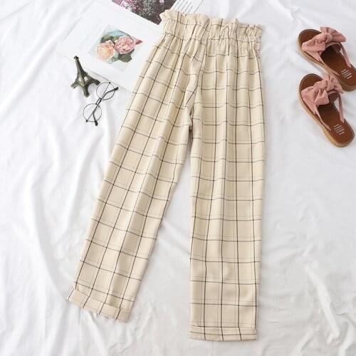 Женские брюки в клетку Tracyen China At AliExpress