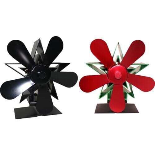 Black Fireplace 4 Blade Heat Powered Stove Fan Komin Log Wood Burner Eco Friendly Quiet Fan Home Efficient Heat Distribution