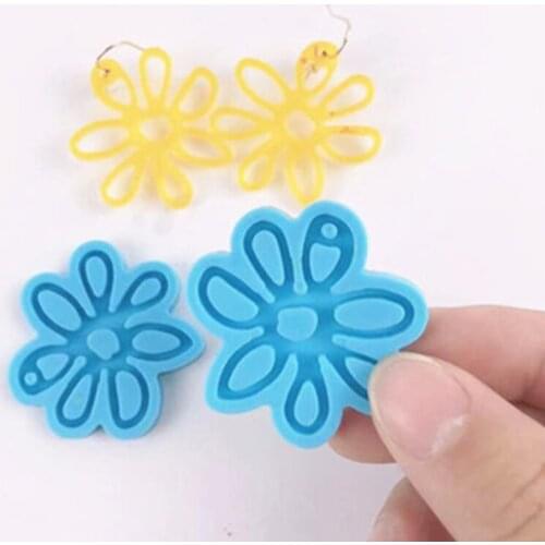 1 Pair Earrings Epoxy Resin Mold Knot Flower Keychain Ear Drop Dangles Pendant Silicone Mould DIY Crafts Jewelry Tool