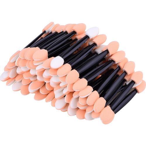 100PCS Disposable Eyeshadow Brush Dual Sided Sponge Nylon Sets & Kits Eye Shadow Brushes Makeup Cosmetic Applicator