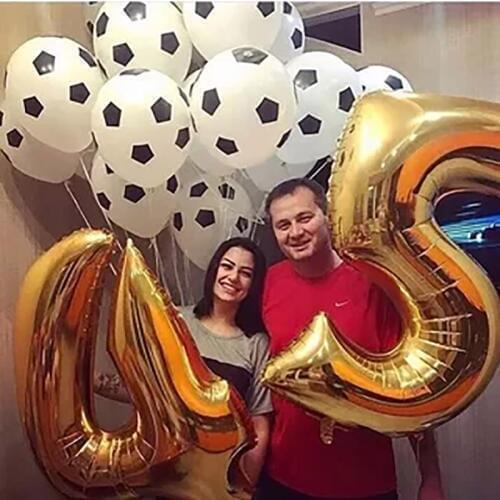 12inch Football Soccer Latex Balloons Man Boy Birthday Decoration 40inch Gold Number Helium Foil Balloon Party Supplies Kid Toys