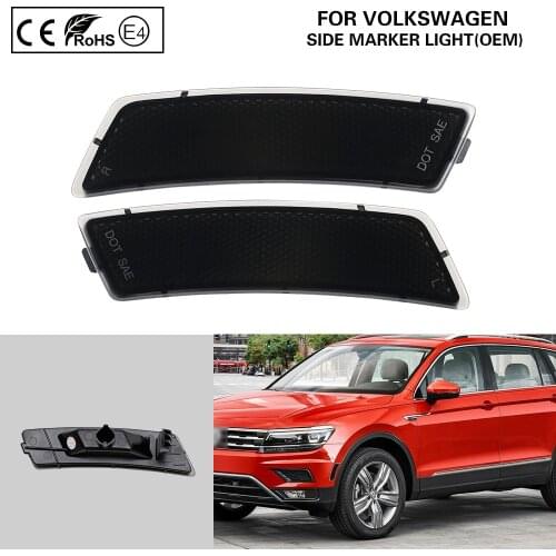 2Pcs For VW Beetle 2012 2013 2014 2015 2016 2017 2018 Tiguan 2018 2019 2020 2021 Smoke lens VW Side Marker Light Lamp OEM style