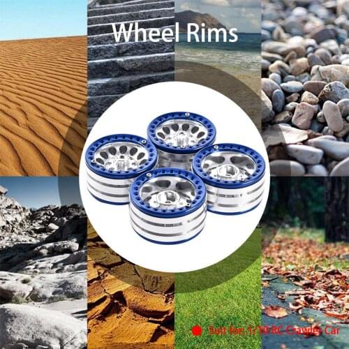 4PCS 6 Colors 1/10 Simulated Climbing Car 1.9 Inch Metal Lock Tire Wheel Weighted Wheel Aluminum Alloy 1.9 Beadlock Wheels Rims