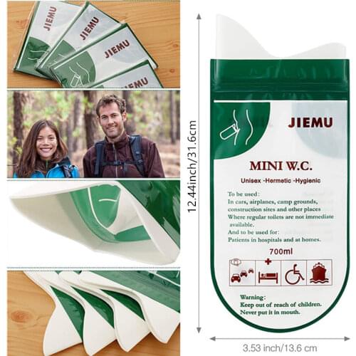 New 4pcs 700ml Car Convenient Urine Bag Outdoor Emergency Portable Toilet Travel Vomit Bag Disposable Urinal