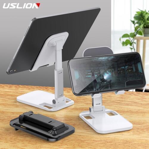 USLION Phone Holder For iPhone 11 Samsung Xiaomi Foldable Mobile Phone Holder Stand For iPad Tablet accessories Desktop Holder