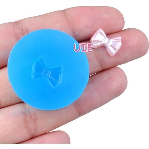FYL600U 12.0mm x 9.0mm Bowknot Bow Silicone Mold Fondant Cake Decoration Candy Resin Clay Earrings Necklace Craft Soap Candle