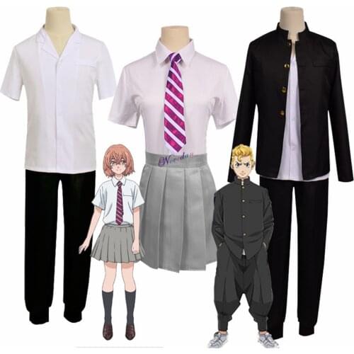 Anime Tokyo Revengers Takemichi Hanagaki Cosplay Costume Tachibana Hinata School Uniform Halloween Party Outfit Clothes