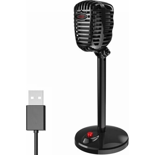 Karaoke Microphone Wired Studio HD Noise Cancelling Condenser Tabletop USB Mircophone for Computer Professional USB Mic
