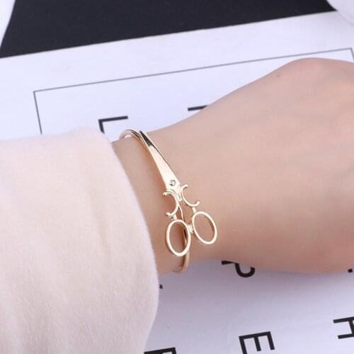Fashion Scissors Bracelets For Women Men Simple Gold Silver Black Shears Opening Bangles Charm Scissors Hair Stylist Jewelry