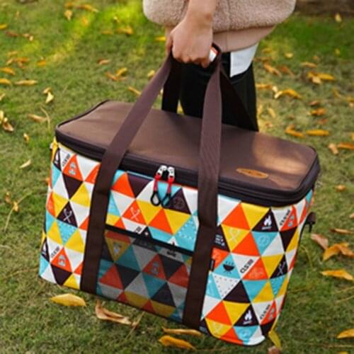 Picnic Camping Travel Bag Outdoor Food Beverage Storage Shoulder Bag with Adjustable Shoulder Strap 50-60L Storage Case