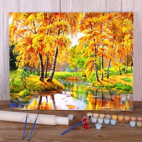 Landscape Nature Painting By Numbers Package Oil Paints 40*50 Oil Painting Paintings Crafts For Adults Handiwork Art