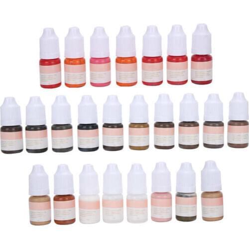 Semi-Permanent Microblading Pigment Set Tattoo Ink Eyebrow Lip Liner Auxiliary Coloring Body Art Makeup Tattoo Supply 8ml/pc
