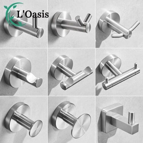 Hook Wall Hook Towel Hook for Bathroom Stainless Steel Coat Hook Rustproof Hook Hanger for Kitchen Hardware