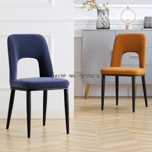 Nordic home backrest dining chair light luxury makeup nail stool modern minimalist hotel negotiation leather chair