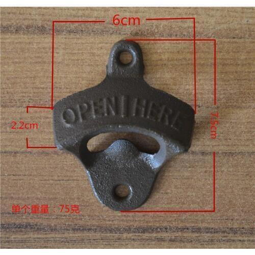 Wholesale Selling Fashion Trendy Vintage Antique Home Kitchen Wall Mounted Bar Beer Glass Bottle Cap Opener Gift Free Shipping