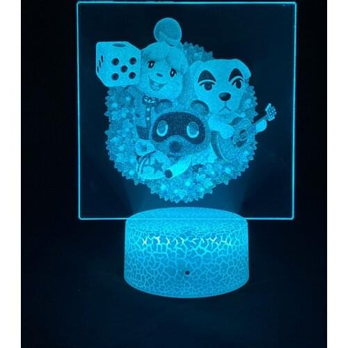 Animal Crossing Game 3D Picture Night Lamp Led USB Battery RGB Neon Touch Light Cool Gift Bedroom Table Desk Colorful Decoration
