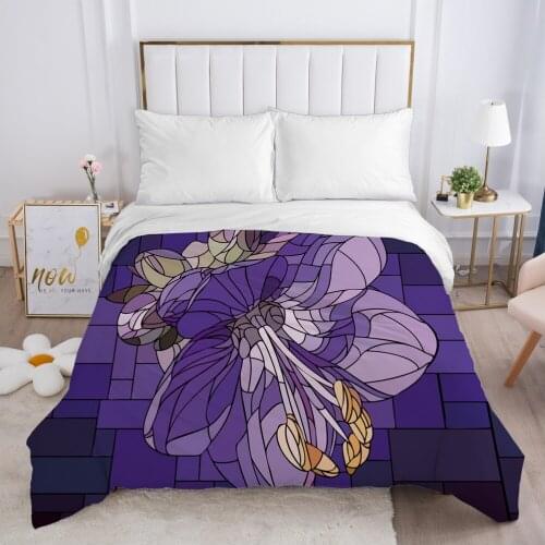 Duvet cover Quilt/Blanket/Comfortable Case Luxury Bedding 140x200 150x200 240x220 240x260 for Home 3D Print Flowers purple