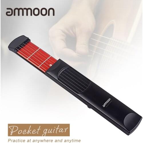 Ammoon Portable Pocket Acoustic Guitar Practice Tool Gadget Chord Trainer 6 String 6 Fret Model for Beginner guitar accessories