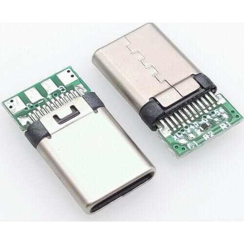 50Pcs/Lot Micro Usb Jack Type-C 12Pin Fast Charging Male Connector For Mobile Phone Micro Usb Jack Connector Charging Socket