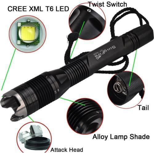 SingFire SF-606 800lm 4-Mode Diving Waterproof Led Flashlight w/ Cree XM-L T6 with Charger and 2x18650 Battery