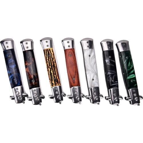 Mini Stainless Steel Foldable Knife Comb Automatic Hair Trimmer Butterfly Men Pocket Spring Jump Brush Salon Beauty Tool