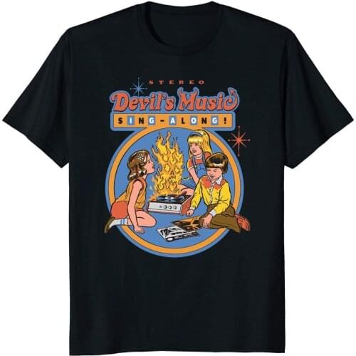 Stereo Devils Music Sing Along. Vintage Retro Graphic Printed T-Shirt. Mens Summer Cotton Short Sleeve O-Neck T Shirt New S-3XL