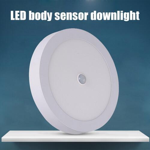 PIR Motion Sensor LED Ceiling Light Square Round Surface Mounted Human Induction Ceiling Light Bathroom Aisle Stair Panel Light