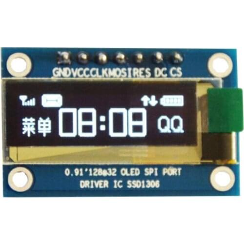 Taidacent Ultrasmall 0.91 Inch White Blue Color SPI IIC U8g2 Ssd1306 I2c Vertical Screen for Coding Stm32 I2c Display