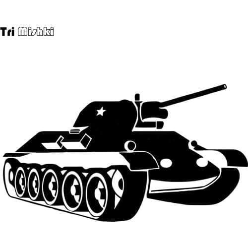 Tri Mishki HZX219 11.2*20cm 1-4 pieces funny T-34 tankist is driving car stickers auto car sticker